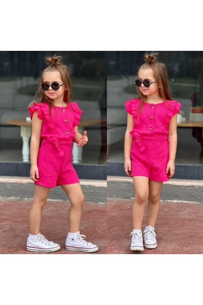 Baby Girl Wrap Muslin Jumpsuit - RAINBOW