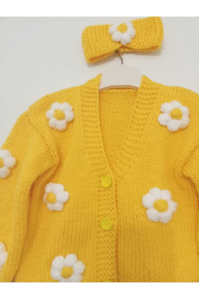 Baby Girl Yellow Flower Cardigan - 3