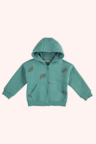 Baby Girl Zip-Up Green Sweatshirt - 1