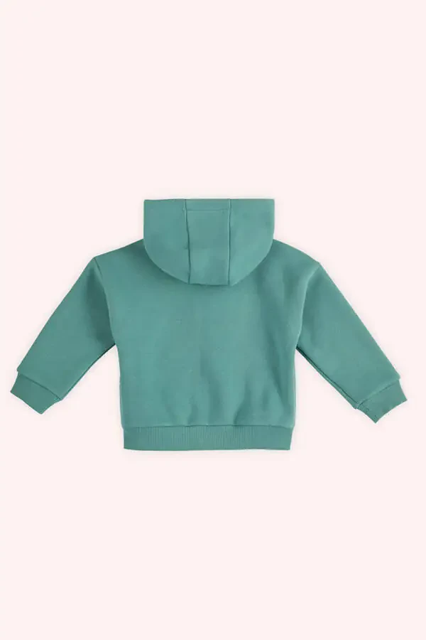 Baby Girl Zip-Up Green Sweatshirt - 2