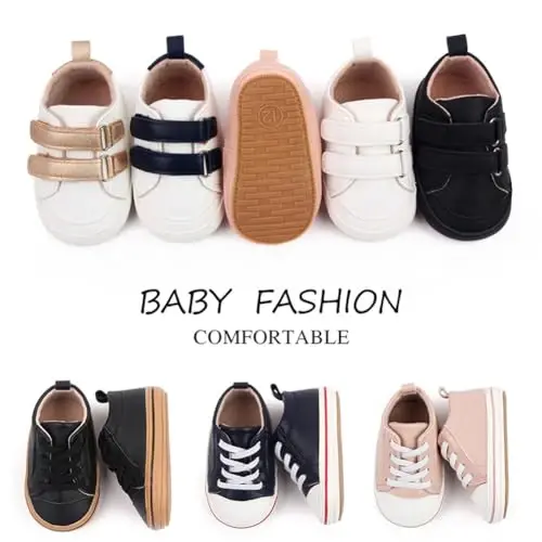 Baby Girls Boys Poyabzal Yumshoq Sirpanishga qarshi Taglik Yangi tug'ilgan Birinchi yuruvchilar Yuqori Top Canvas Denim Unisex Chaqaloq Krossovkasi - 6