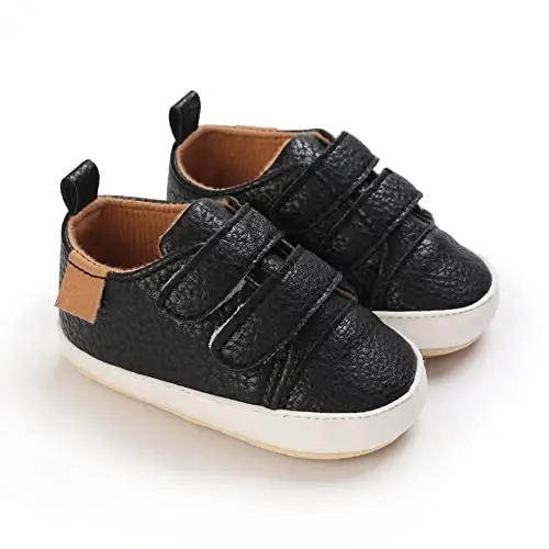 Baby Girls Boys Poyabzallari Yumshoq Sirpanishga Qarshi Taglik Yangi Tug'ilgan Birinchi Yuruvchilar Yuqori Top Tuval Denim Unisex Go'dak Krossovkasi - 3