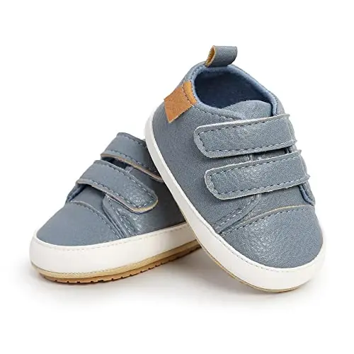 Baby Girls Boys Poyafzallari Yumshoq Sirpanishga qarshi Taglik Yangi Tug'ilgan Birinchi Qadamlar Yuqori Top Kanvas Denim Unisex Chaqaloq Krossovkasi - 5