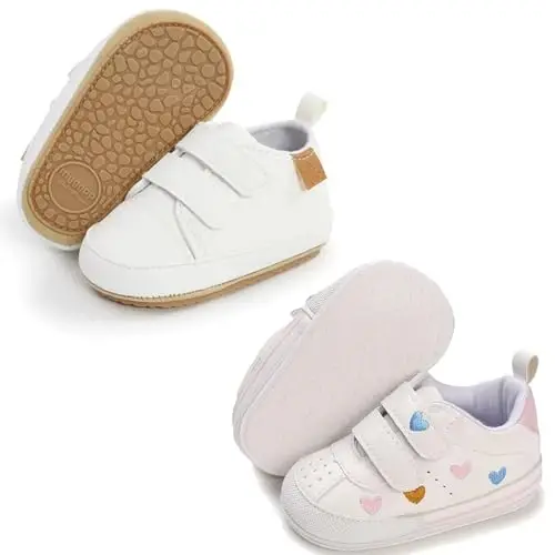 Baby Girls Boys Poyafzallari Yumshoq Sirpanishga Qarshi Taglik Yangi Tug'ilgan Birinchi Yuruvchilar Yuqori Top Tuval Denim Unisex Chaqaloq Krossovkasi - 1