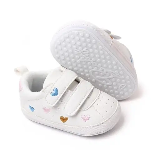 Baby Girls Boys Poyafzallari Yumshoq Sirpanishga Qarshi Taglik Yangi Tug'ilgan Birinchi Yuruvchilar Yuqori Top Tuval Denim Unisex Go'dak Krossovkasi - 1
