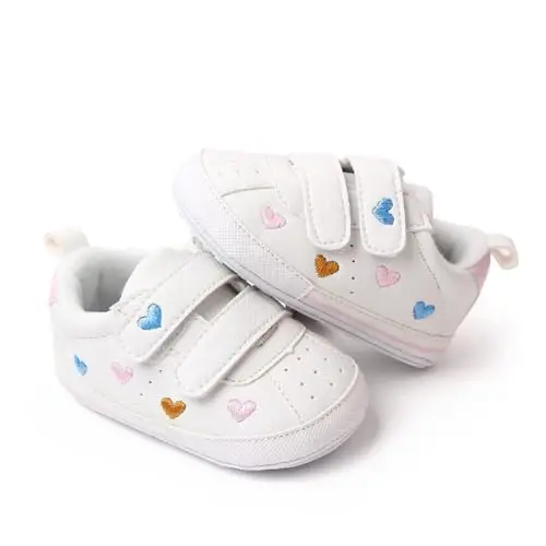 Baby Girls Boys Poyafzallari Yumshoq Sirpanishga Qarshi Taglik Yangi Tug'ilgan Birinchi Yuruvchilar Yuqori Top Tuval Denim Unisex Go'dak Krossovkasi - 2