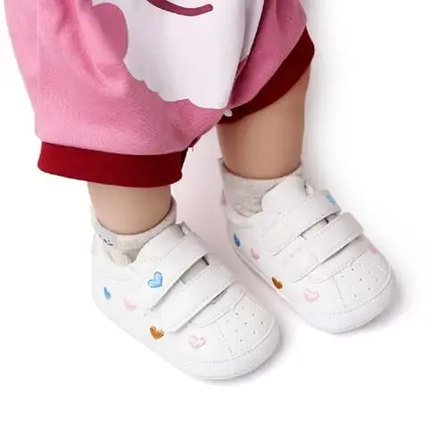 Baby Girls Boys Poyafzallari Yumshoq Sirpanishga Qarshi Taglik Yangi Tug'ilgan Birinchi Yuruvchilar Yuqori Top Tuval Denim Unisex Go'dak Krossovkasi - 3