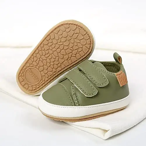 Baby Girls Boys Poyafzallari Yumshoq Sirpanishga qarshi Taglik Yangi tug'ilgan Chaqaloqlar Birinchi Yuruvchilar Yuqori Top Tuval Denim Unisex Go'dak Krossovkasi - 3
