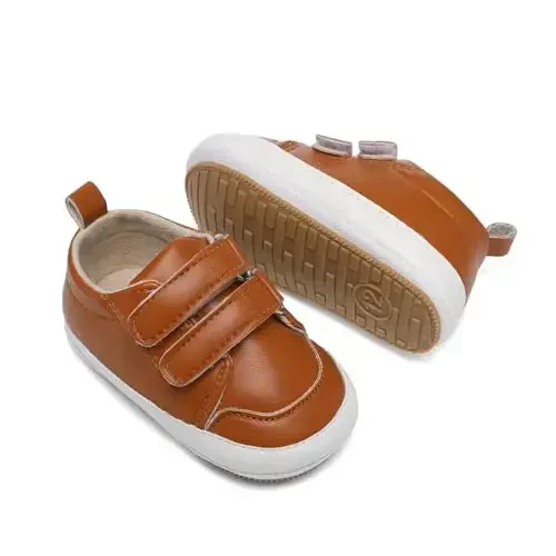 Baby Girls Boys Shoes Soft Anti-Slip Sole Newborn First Walkers High Top Canvas Denim Unisex Infant Sneaker - 3