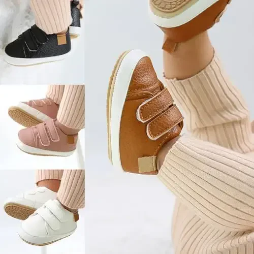 Baby Girls Boys Shoes Soft Anti-Slip Sole Newborn First Walkers High Top Canvas Denim Unisex Infant Sneaker - 4