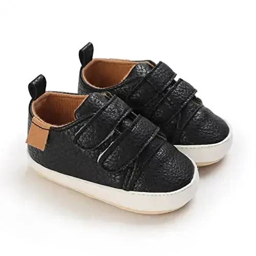 Baby Girls Boys Shoes Soft Anti-Slip Sole Newborn First Walkers High Top Canvas Denim Unisex Infant Sneaker - 3