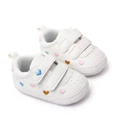 Baby Girls Boys Shoes Soft Anti-Slip Sole Newborn First Walkers High Top Canvas Denim Unisex Infant Sneaker - 4