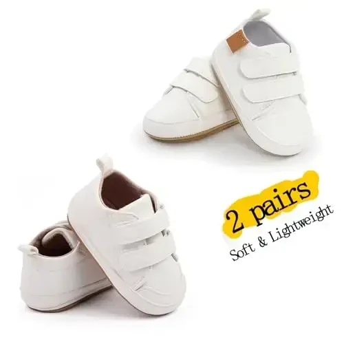 Baby Girls Boys Shoes Soft Anti-Slip Sole Newborn First Walkers High Top Canvas Denim Unisex Infant Sneaker - 4