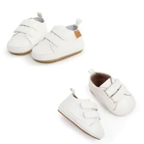 Baby Girls Boys Shoes Soft Anti-Slip Sole Newborn First Walkers High Top Canvas Denim Unisex Infant Sneaker - 6