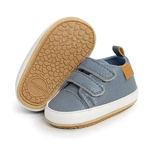Baby Girls Boys Shoes Soft Anti-Slip Sole Newborn First Walkers High Top Canvas Denim Unisex Infant Sneaker 
