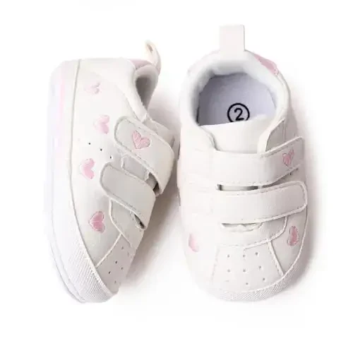 Baby Girls Boys Shoes Soft Anti-Slip Sole Newborn First Walkers High Top Canvas Denim Unisex Infant Sneaker - 2