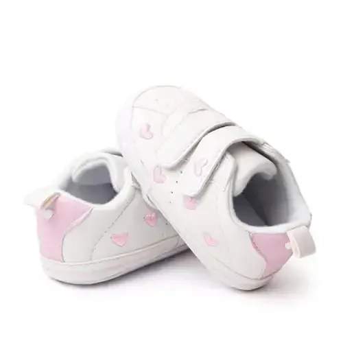 Baby Girls Boys Shoes Soft Anti-Slip Sole Newborn First Walkers High Top Canvas Denim Unisex Infant Sneaker - 4