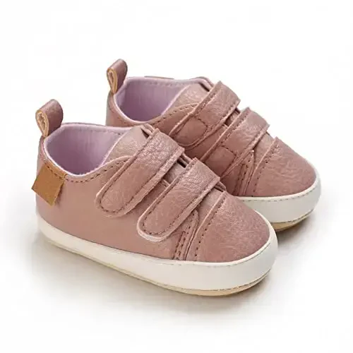 Baby Girls Boys Shoes Soft Anti-Slip Sole Newborn First Walkers High Top Canvas Denim Unisex Infant Sneaker - 3