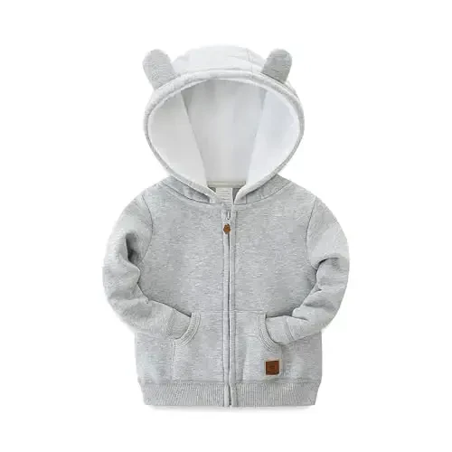 Baby Girls Boys Warm Adorable Hooded Kuzgi Bahorgi Ustki kiyim uchun fermuarlı palto 3-24M Bolalar Kurtkasi 