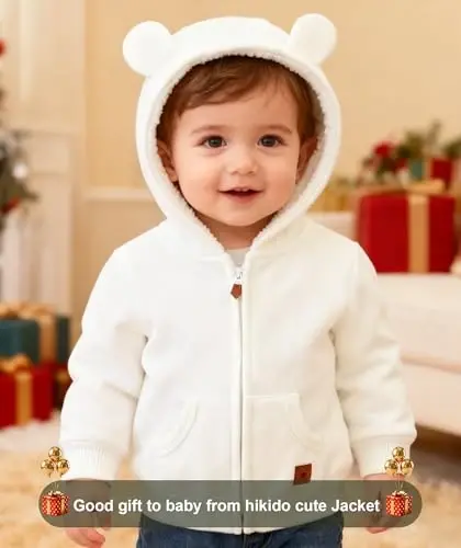 Baby Girls Boys Warm Adorable Hooded Zip Coat for Fall Spring Outerwear 3-24M Kids Jacket 