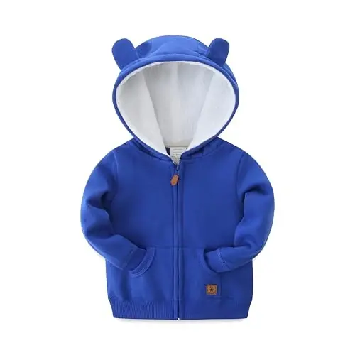 Baby Girls Boys Warm Adorable Hooded Zip Coat for Fall Spring Outerwear 3-24M Kids Jacket - 1