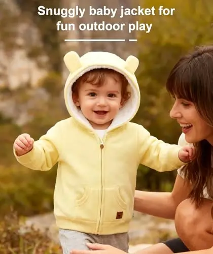 Baby Girls Boys Warm Adorable Hooded Zip Coat for Fall Spring Outerwear 3-24M Kids Jacket - 3