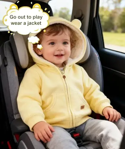 Baby Girls Boys Warm Adorable Hooded Zip Coat for Fall Spring Outerwear 3-24M Kids Jacket - 4
