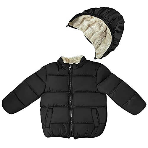 Baby Girls Boys' Winter Fleece Jackets With Hooded Toddler Cotton Dress Warm Lined Coat Outer Clothing - 2