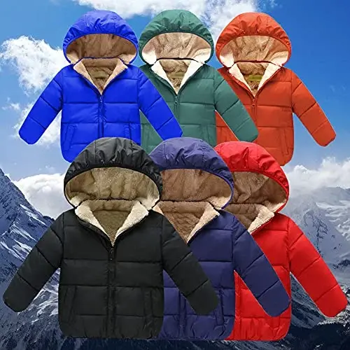Baby Girls Boys' Winter Fleece Jackets With Hooded Toddler Cotton Dress Warm Lined Coat Outer Clothing - 4