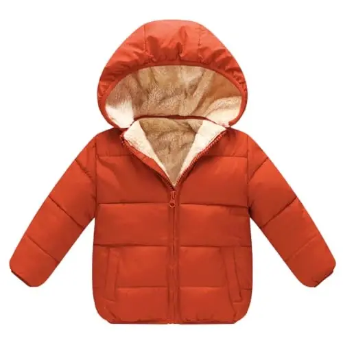 Baby Girls Boys' Winter Fleece Jackets With Hooded Toddler Cotton Dress Warm Lined Coat Outer Clothing - 1