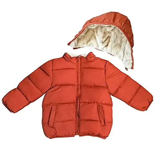 Baby Girls Boys' Winter Fleece Jackets With Hooded Toddler Cotton Dress Warm Lined Coat Outer Clothing - 5