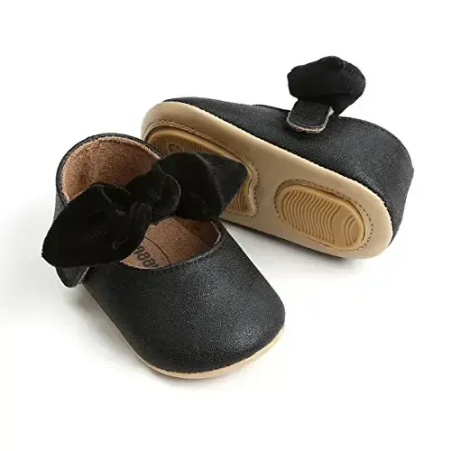 Baby Girls Mary Jane Flats Anti-Slip Rezina Taglik Kamon Bolalar Bog'cha malika ko'ylak poyafzallari 