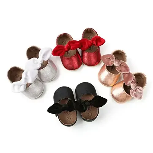 Baby Girls Mary Jane Flats Anti-Slip Rezina Taglik Kamon Bolalar Bog'cha malika ko'ylak poyafzallari - 2