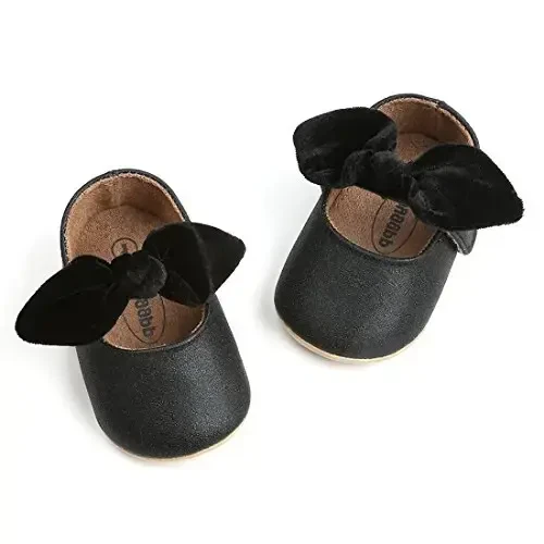 Baby Girls Mary Jane Flats Anti-Slip Rezina Taglik Kamon Bolalar Bog'cha malika ko'ylak poyafzallari - 5