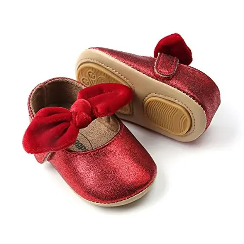 Baby Girls Mary Jane Flats Anti-Slip Rezina Taglik Kamoncha Bolalar Malika Libos Poyabzallari - 1