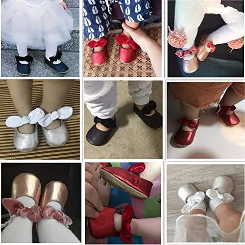 Baby Girls Mary Jane Flats Anti-Slip Rezina Taglik Kamoncha Bolalar Malika Libos Poyabzallari - 6