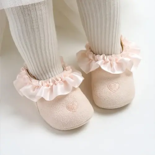 Baby Girls Mary Jane Flats Anti-Slip Rezina Taglik Kamoncha Bolalar Princess Kiyim Poyabzallari 