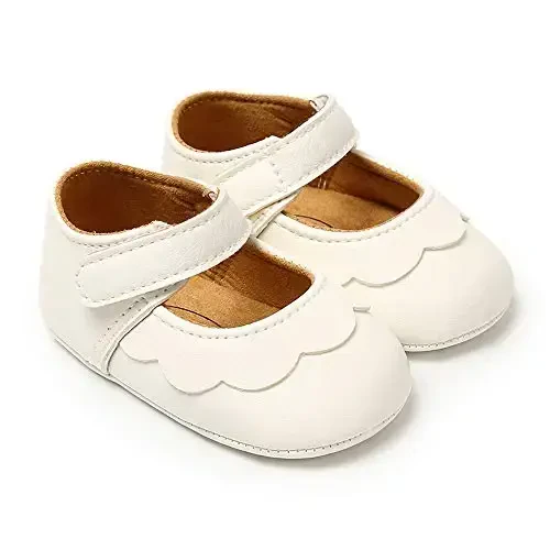 Baby Girls Mary Jane Flats Anti-Slip Rubber Sole Bow Toddler Princess Dress Shoes - 5
