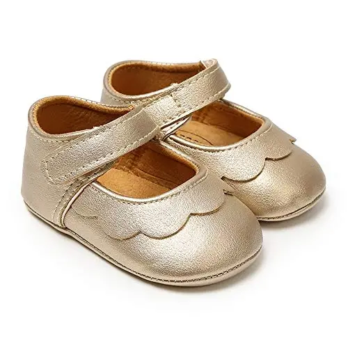 Baby Girls Mary Jane Flats Anti-Slip Rubber Sole Bow Toddler Princess Dress Shoes - 3