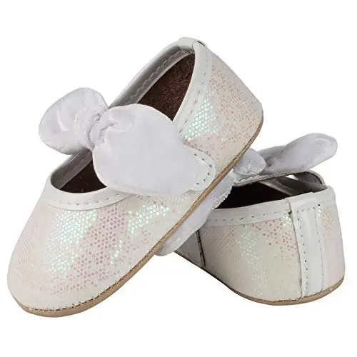 Baby Girls Mary Jane Flats Anti-Slip Rubber Sole Bow Toddler Princess Dress Shoes - BABY