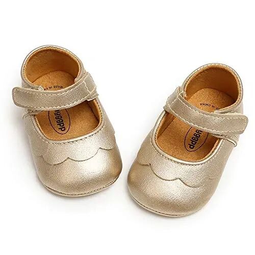 Baby Girls Mary Jane Flats Anti-Slip Rubber Sole Bow Toddler Princess Dress Shoes - BABY