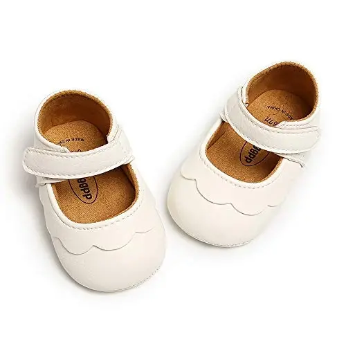 Baby Girls Mary Jane Flats Anti-Slip Rubber Sole Bow Toddler Princess Dress Shoes - 1