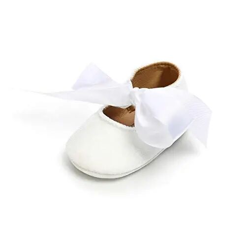 Baby Girls Mary Jane Flats Anti-Slip Rubber Sole Bow Toddler Princess Dress Shoes - Baby (1)