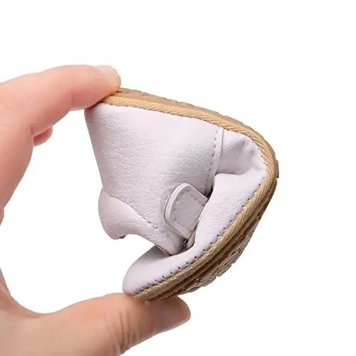 Baby Girls Mary Jane Flats Shoes with Non-Slip Soft Sole Toddler First Walkers Newborn Princess Dress Shoes - BABY