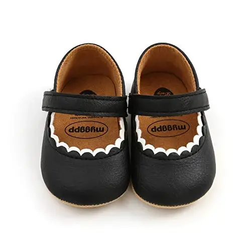 Baby Girls Mary Jane Flats Shoes with Non-Slip Soft Sole Toddler First Walkers Newborn Princess Dress Shoes - 5
