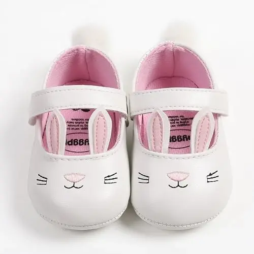 Baby Girls Mary Jane Flats Shoes with Non-Slip Soft Sole Toddler First Walkers Newborn Princess Dress Shoes - 5