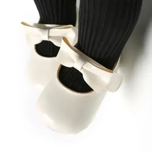 Baby Girls Mary Jane Flats Shoes with Non-Slip Soft Sole Toddler First Walkers Newborn Princess Dress Shoes - 2