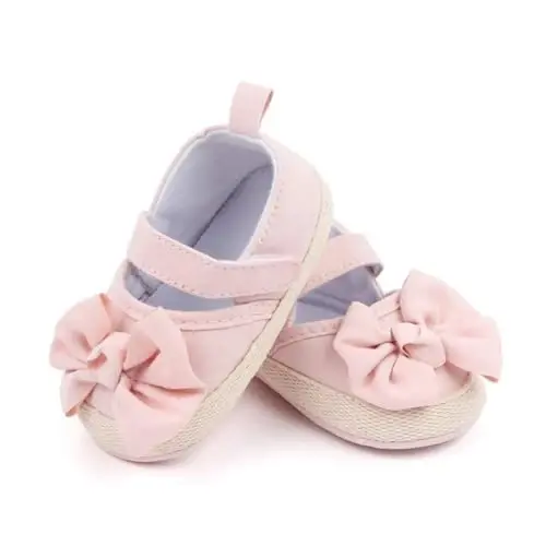 Baby Girls Mary Jane Flats Shoes with Non-Slip Soft Sole Toddler First Walkers Newborn Princess Dress Shoes - 4