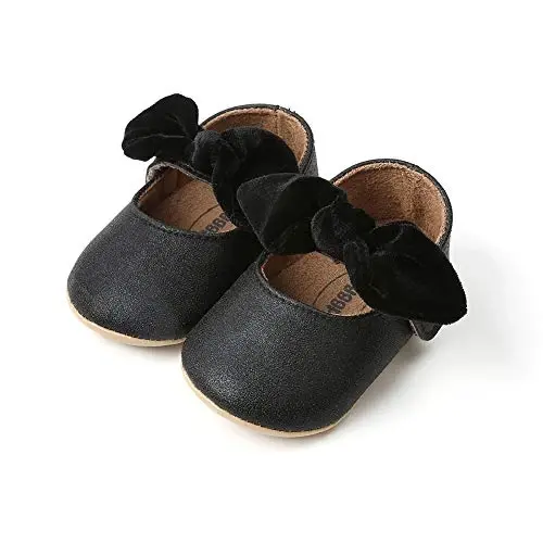 Baby Girls Mary Jane Flats Shoes with Non-Slip Soft Sole Toddler First Walkers Newborn Princess Dress Shoes 