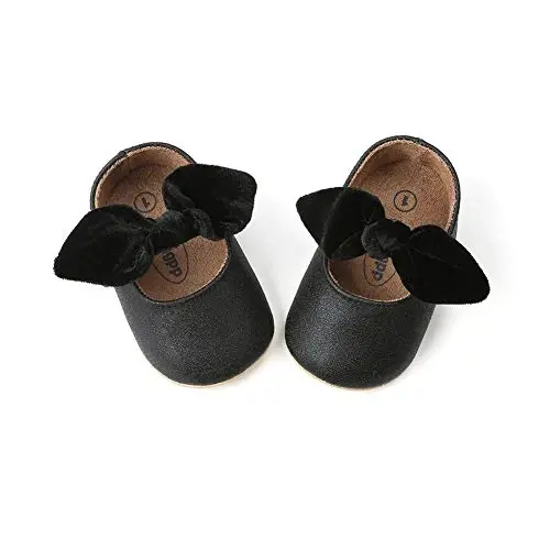 Baby Girls Mary Jane Flats Shoes with Non-Slip Soft Sole Toddler First Walkers Newborn Princess Dress Shoes - 4